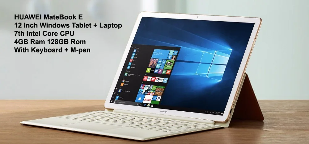 Лучший HUAWEI MateBook E 12 дюймов ноутбук + планшеты 2 в 1 Тетрадь ПК с Intel Процессор GPU 4 Гб