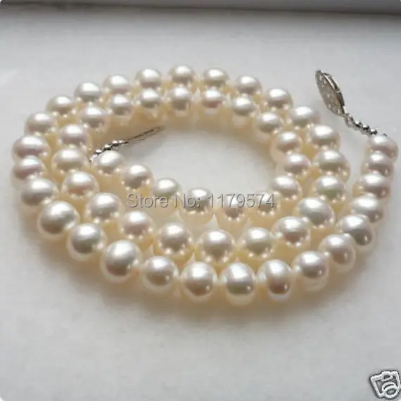 Fashion Women girl Gifts 8mm AA White Shell Pearl all-match Necklace 18inch beads jewelry making Design Mother`s Day Gift YS0294 | Украшения