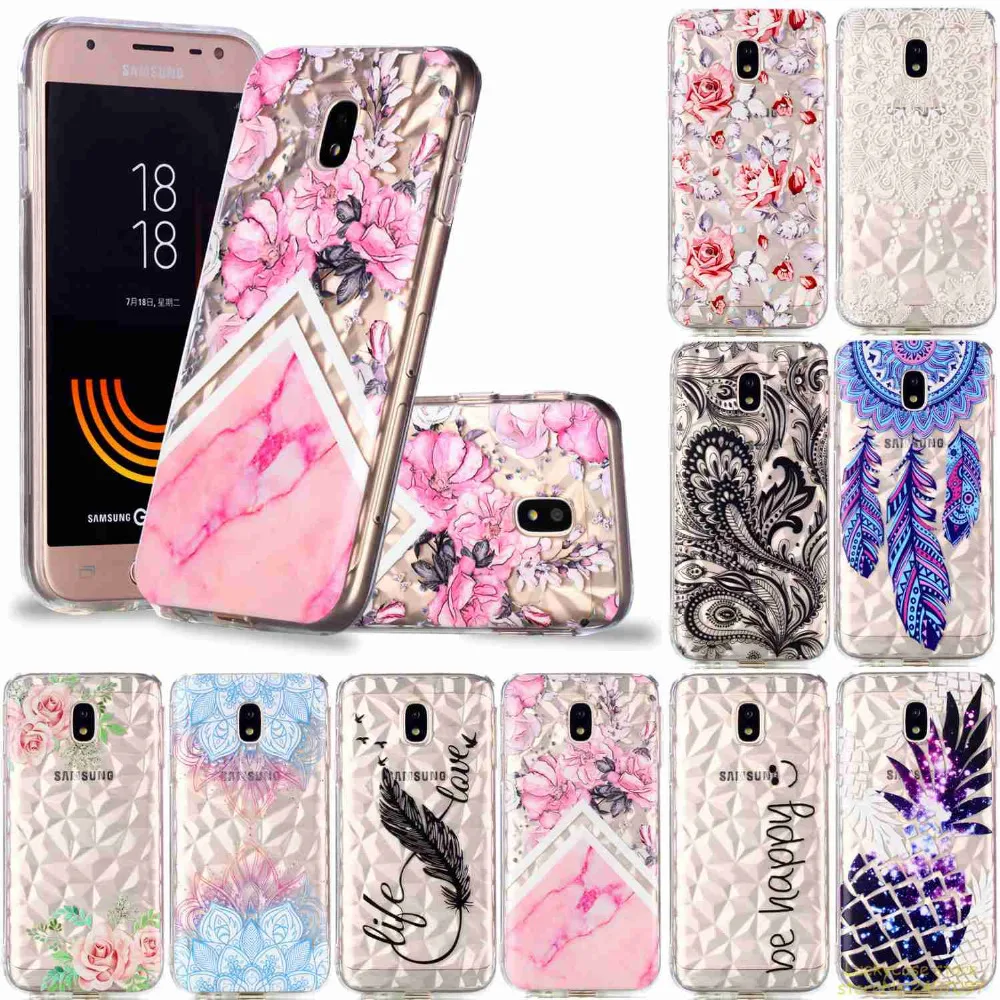 Роскошный чехол-накладка из ТПУ чехол для телефона samsung J7 2017 J730 Цветы Живопись