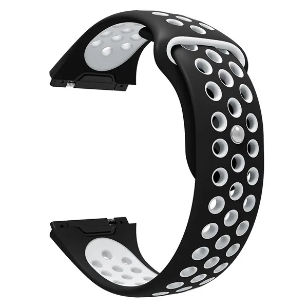 Силиконовый ремешок для Fitbit Ionic, спортивный браслет, умные часы, сменный Браслет, дышащие, умные часы, ремешок для часов, 2 цвета - Цвет: Black white