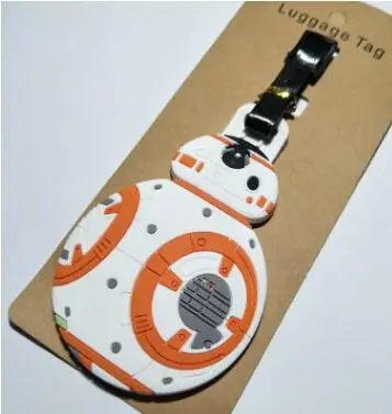 Звездные войны мультфильм ПВХ брелок рыцарь Робот BB-8 мода личности мягкая резиновая багажная бирка посадочный талон сумка бирки Висячие подарок - Цвет: 3