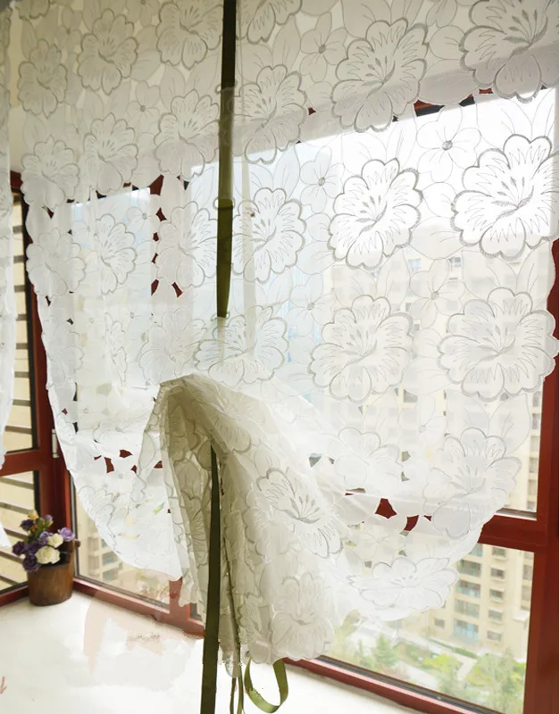 Белый Снежный Лотос вышитый полый воздушный шар занавеска Terri Wong пряжа