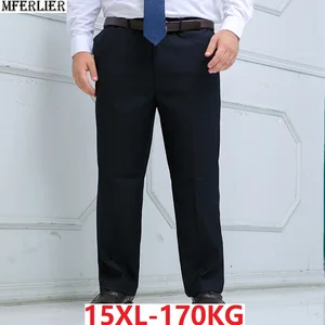 Весенние мужские классические брюки, большие размеры 8XL 9XL 10XL 12XL 14XL, деловые прямые брюки большого размера 54 56 58, Костюмные брюки