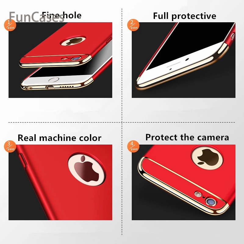 Роскошный Золотой Жесткий Чехол для iPhone 7 6 6s 5 5S SE X задняя крышка Xs Max XR Съемный 3 в 1 Fundas чехол для iPhone 8 7 6 6s Plus сумка