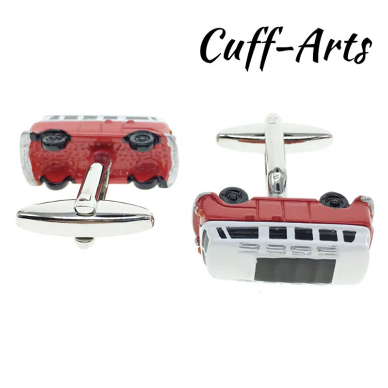 Cufflinks Cute Mens White Red Bus Cuff Links 2018 Men Jewelry Personality Gemelos Brass Cufflink C10031 | Украшения и аксессуары