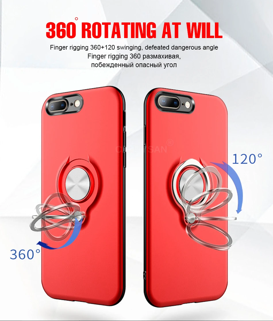Роскошные противоударное кольцо держатель Case для айфон IPhone XR XS Max X 6 6s 7 8 чехол для телефона чехол для IPhone 6 6s 7 8 плюс Броня чехол