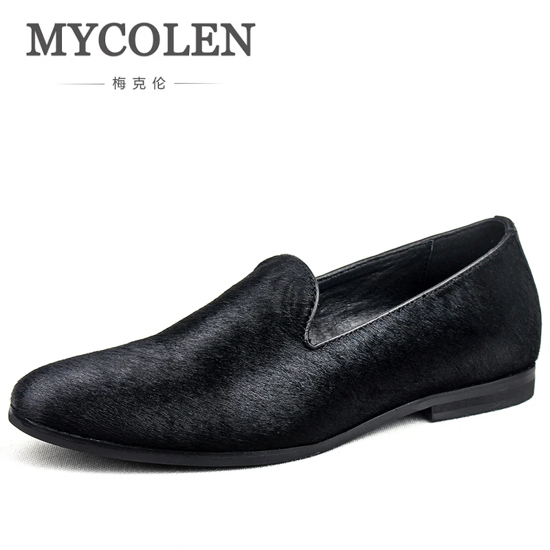 MYCOLEN Men Black Loafer Shoes Trendy Leather Slip-On Loafers Vintage Style Driving Casual Flat Scarpe Uomo Estive | Обувь
