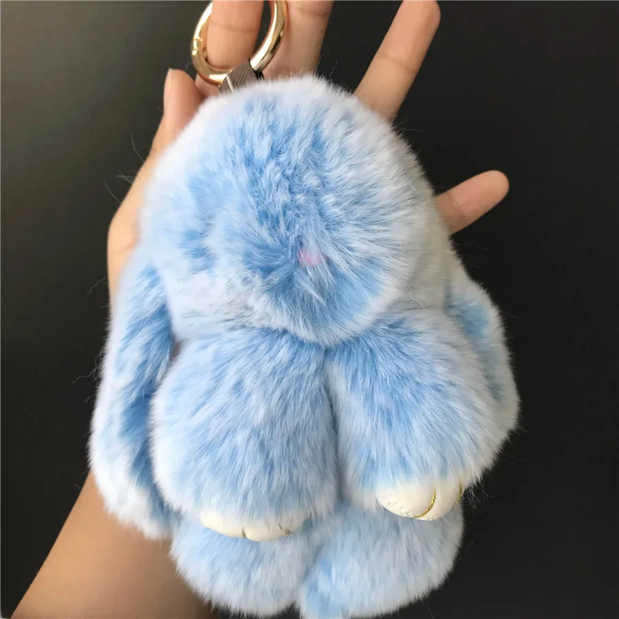 Magicfur настоящий мех кролика милый Игрушечный Кролик брелок небесно голубого