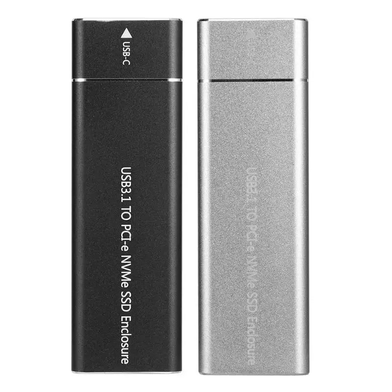 

Portable USB3.1 Type-C to M.2 M Key NVMe SSD Box Solid State Drive Hard Disk Case Support for PCI-E-based NVMe SSD