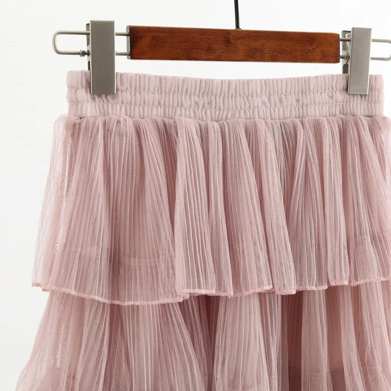 LERFEY фатиновая юбка женская черная летняя повседневная эластичная элегантная