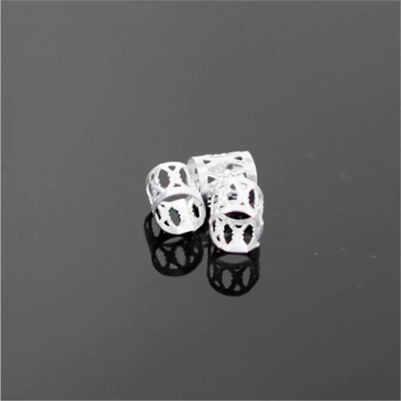 50pcs Fashion Women 8mm Dreadlock Beads Adjustable Hair Braid Rings Cuff Clips Tubes Jewelry Hair Accessories
