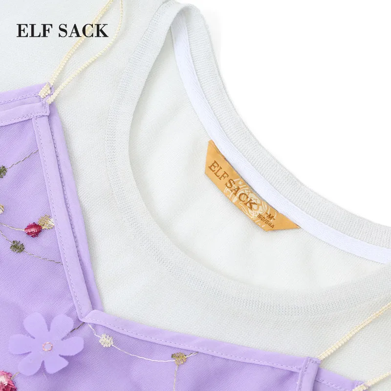 Женская футболка с аппликацией ELFSACK повседневная трикотажная круглым вырезом