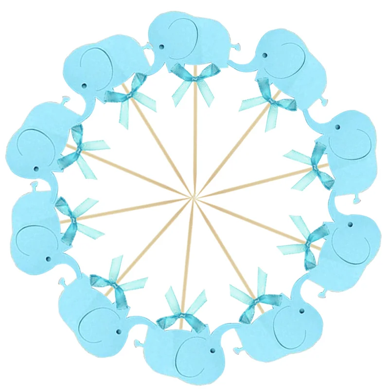 10 шт. Детские елафан торт Топпер здоровые бумажные карты мультфильм Декор