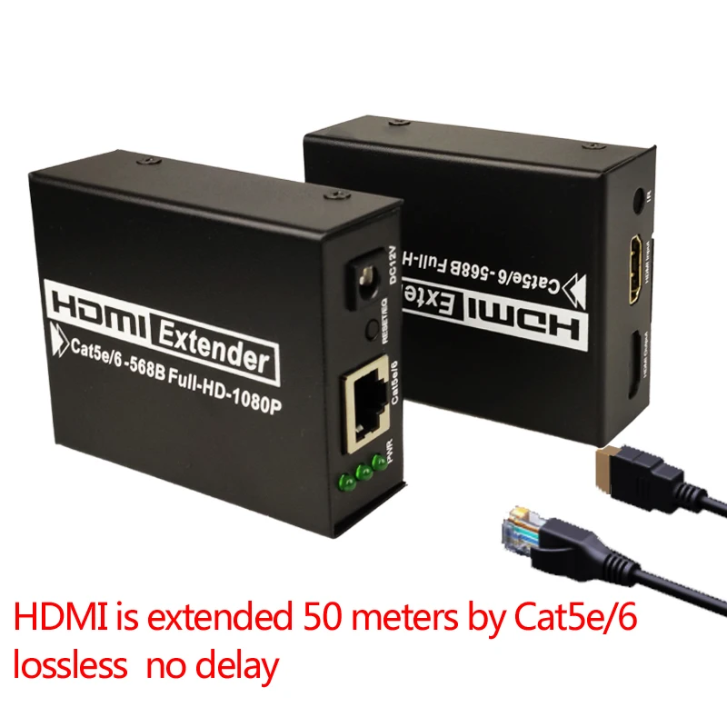 HDMI расширитель приемник передатчик кабель Cat5e/Cat6 UTP RJ45 LAN Ethernet до 50 м поддержка 1080P