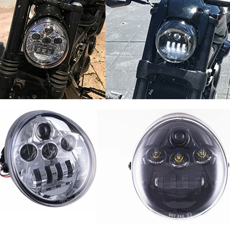 DOT утвержден V rod фар фары с черный хром спинка для Harley Rod вродь VRSCA VRSC/ v ROD