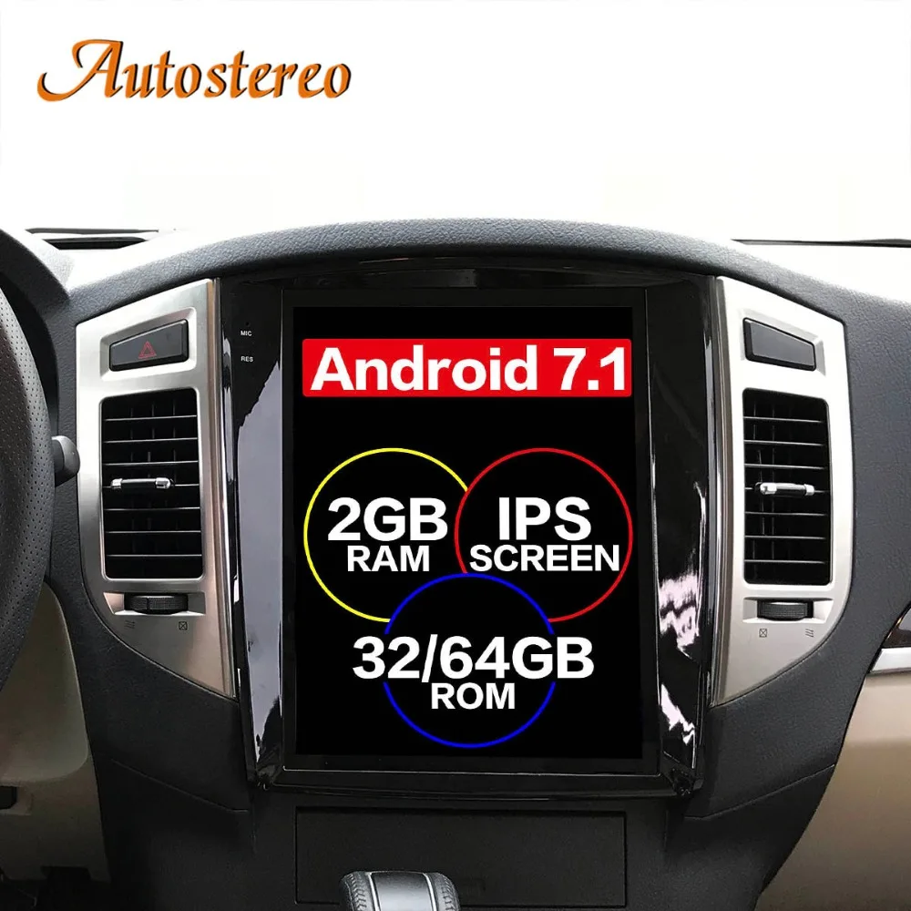 Android 7,1 Tesla стиль автомобиля gps навигация для MITSUBISHI PAJERO V97 V93 Shogun Montero 2006+ Мультимедиа Радио магнитофон ips
