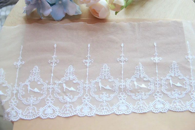 Сетчатая кружевная отделка из хлопка шириной 15 см 3 ярда/партия с высоким