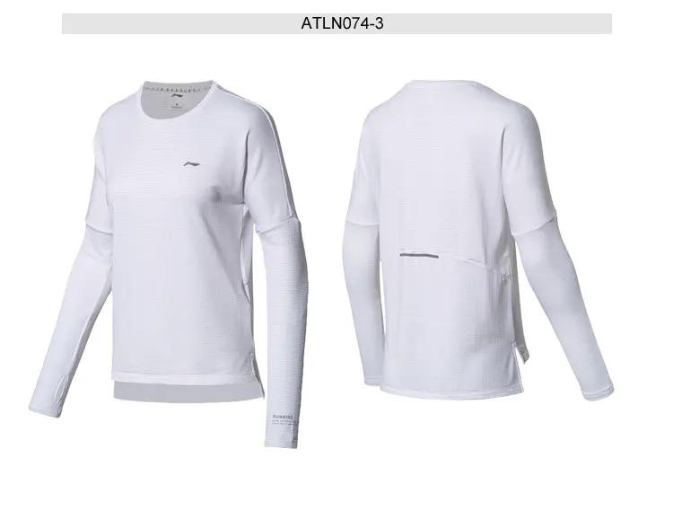 Li-Ning Women Running T-Shirt Warm Long Sleeve Shirts 95% Polyester 5% Spandex Loose Fit LiNing Sports Tops ATLN074 WTL1407