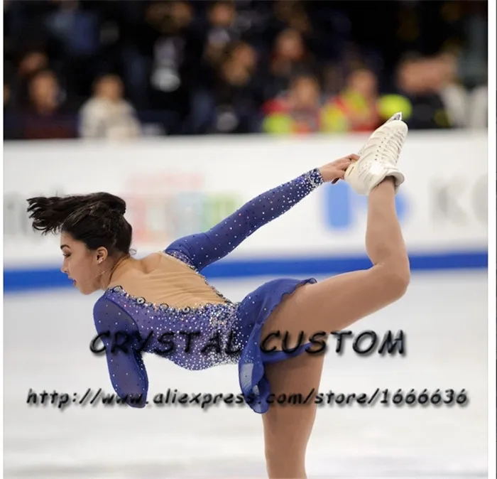 Хрустальные платья для фигурного катания на коньках новинка девочек Брендовые