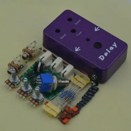 DIY гитарные педали с эффектом delay kit stompbox для джазовой гитары фиолетовые