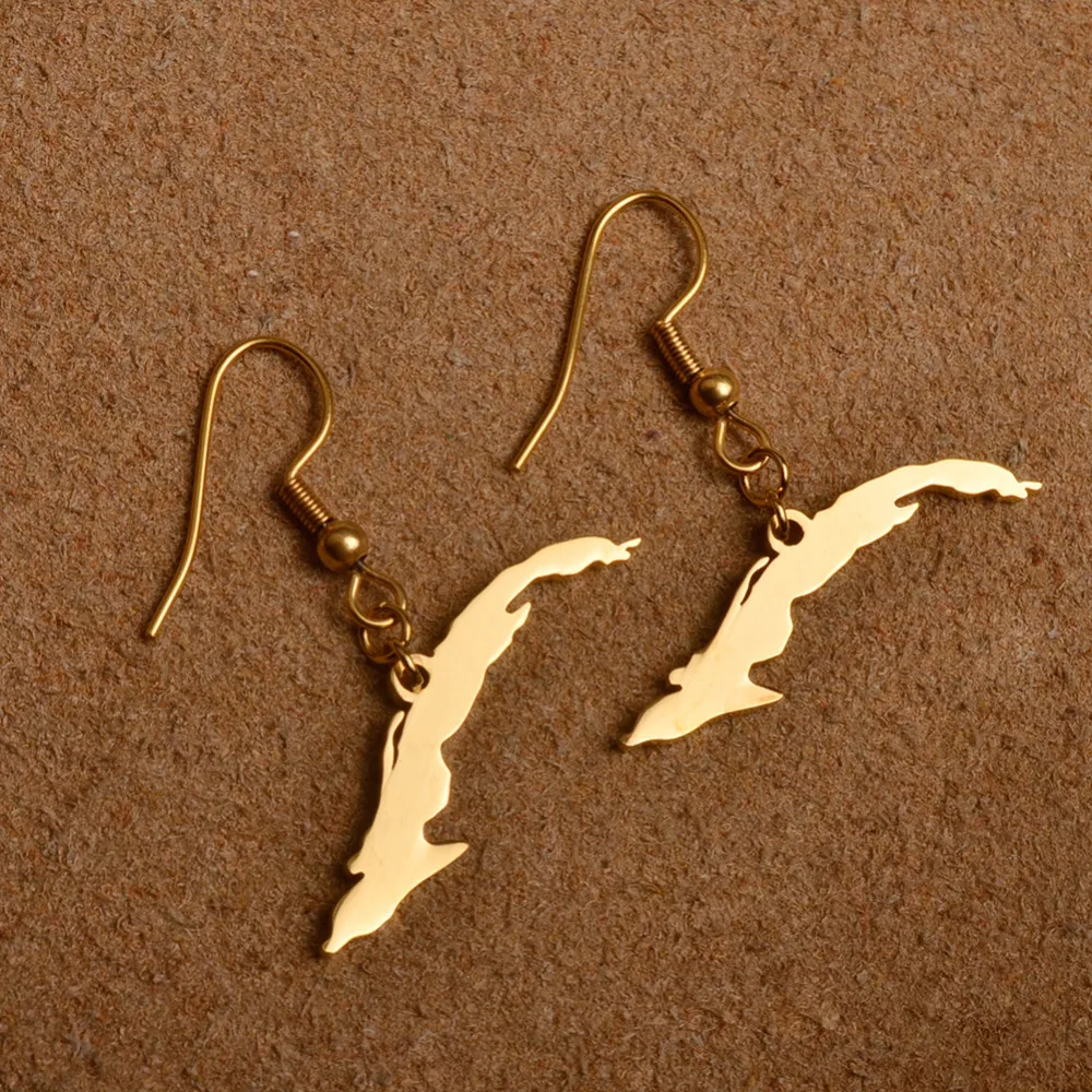 Женские серьги-подвески в этническом стиле с изображением карты Кубы | Украшения