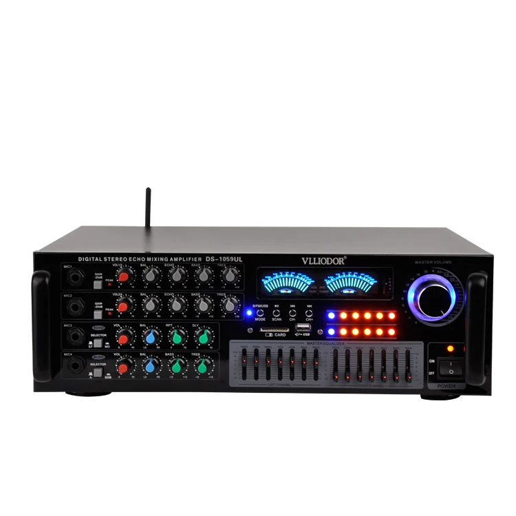 Беспроводной домашний аудио усилитель KTV KaraOK Bluetooth 100 Вт + 2 0 поддержка USB / WAV музыки