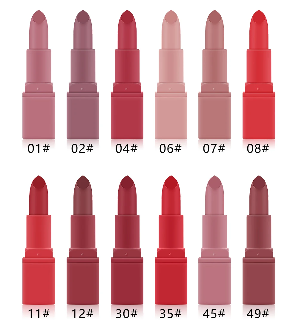 Матовая губная помада MISS ROSE 12 цветов стойкая водостойкая легкая в нанесении