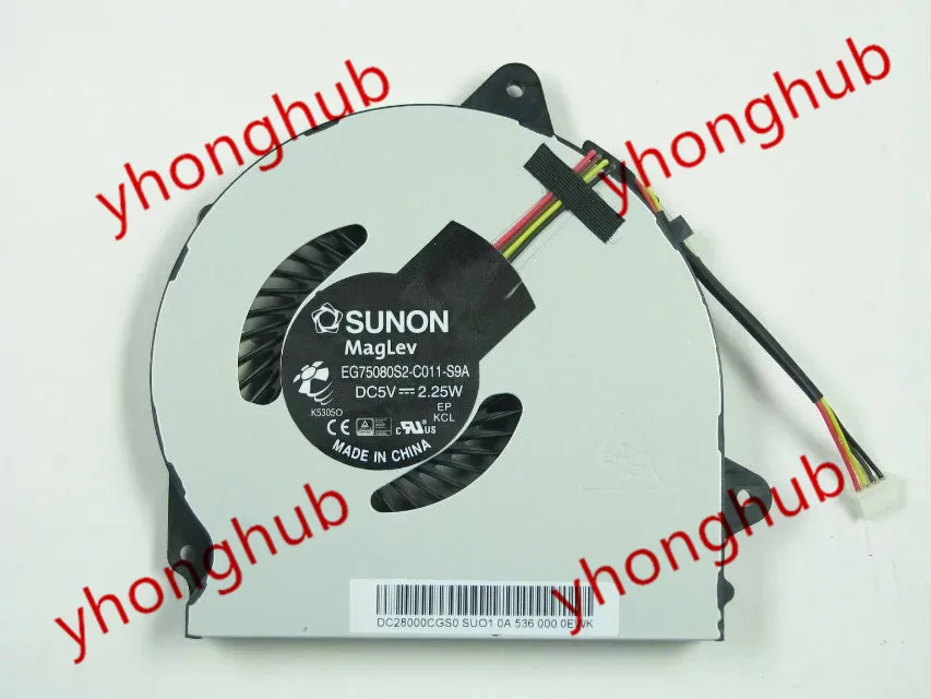 

SUNON EG75080S2-C011-S9A DC 5V 2.25W 4-wire Server Laptop Cooling Fan