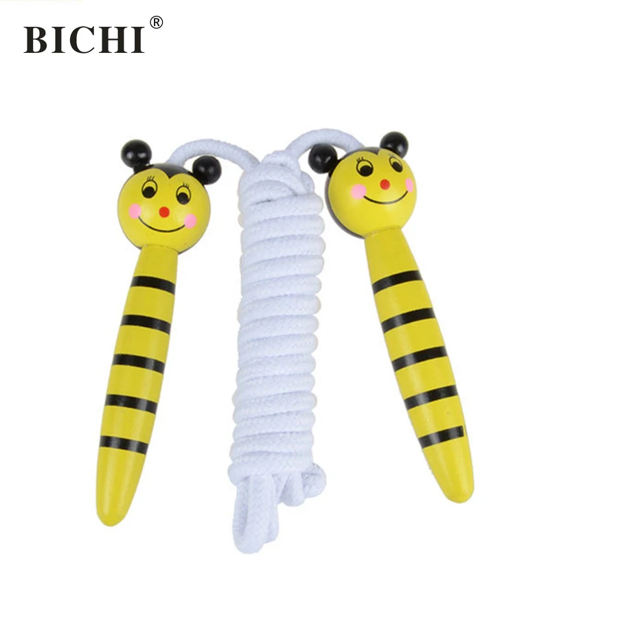 BICHI Cartoon Jump Rope Kids Crossfit Animal Wooden Handle Skipping Children Home Jumping Training Excercise Fitness | Спорт и