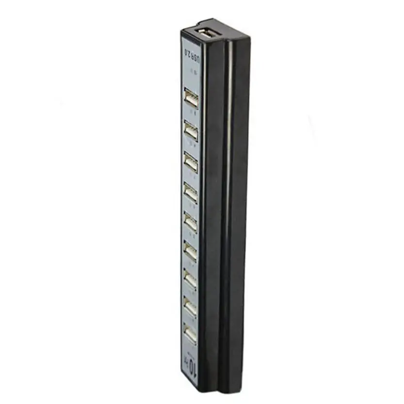 Del USA Plug 10 портов высокоскоростной концентратор USB 2 0 + адаптер питания для ПК