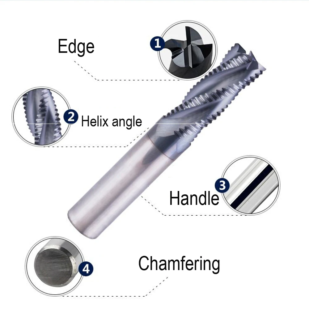 

4 Flutes Milling tools Roughing End Mill cutter Rough cutter CNC router bits,3MM/4MM/6MM/8MM/10MM/12MM