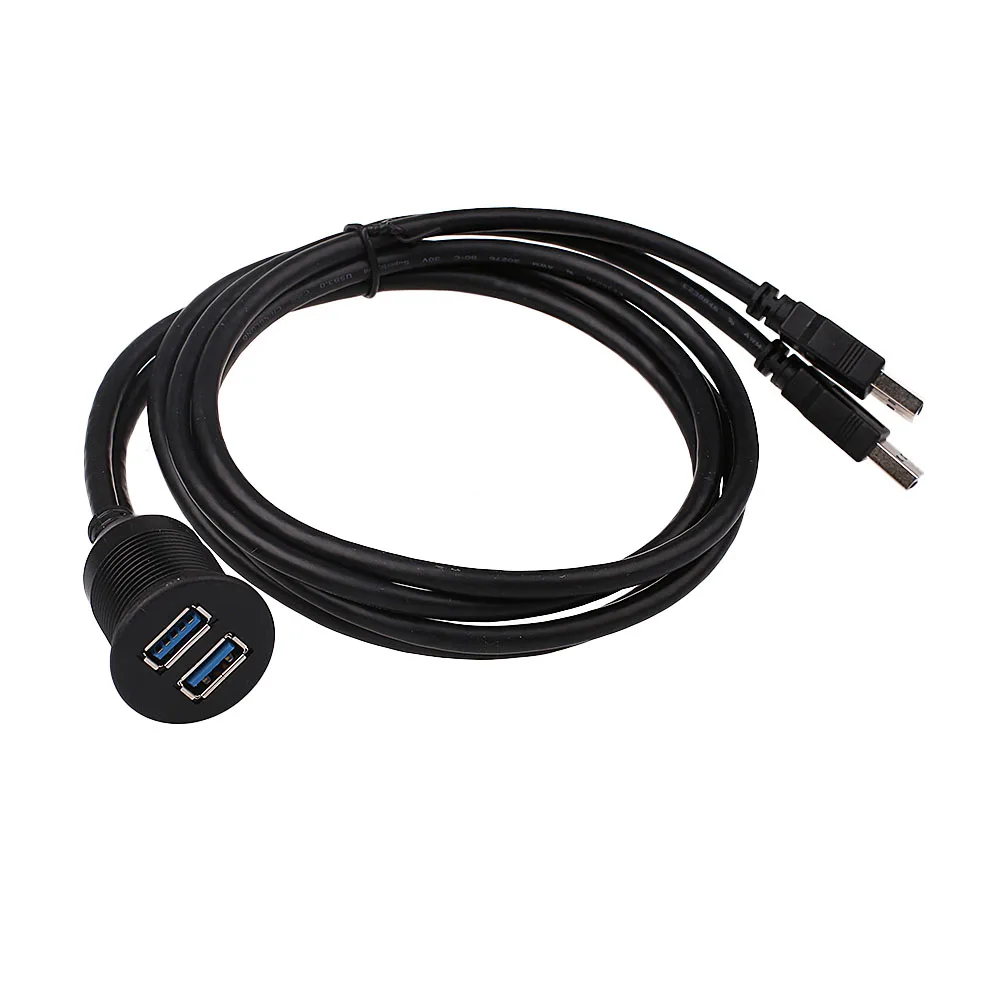 Двойной USB 3 0 Удлинительный тире крепление смывное Панель Крепление кабель для