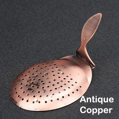 Antique Copper Нержавеющая сталь джулеп барные ситечки Стрейнер для коктейль бармен инструмент - Цвет: Antique Copper