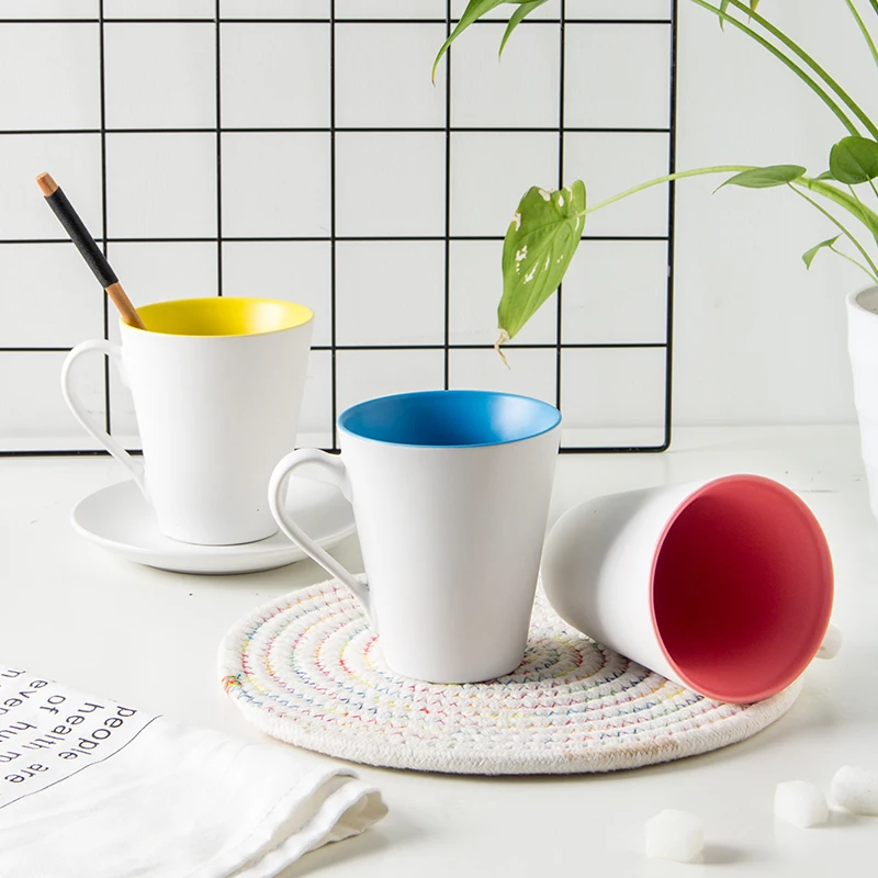 Creative mug cone cup tableware home creative fashion ceramic coffee small fresh drinking | Дом и сад