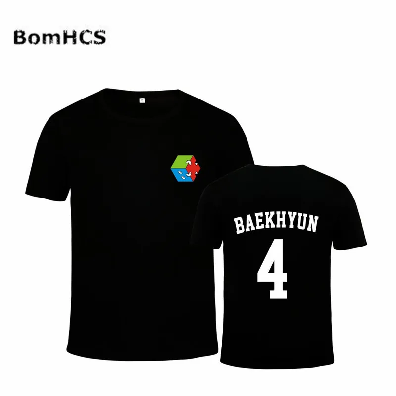 BomHCS Kpop/EXO CBX футболка с надписью Hey Mama Fans Support летняя хлопковая короткими рукавами