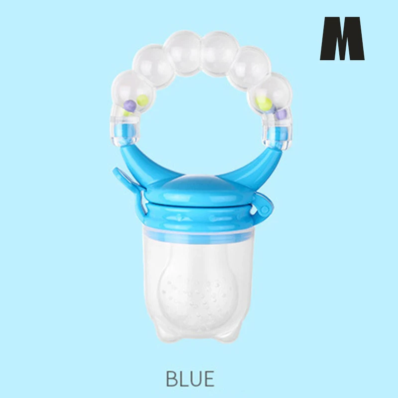 Blue M Прорезыватель для зубов для новорожденных с фруктовым музыкальным соском, пища, Прорезыватель для зубов, силиконовый Прорезыватель для зубов, безопасный питатель для укуса, Прорезыватель для зубов, уход за полостью рта - Color: Blue M