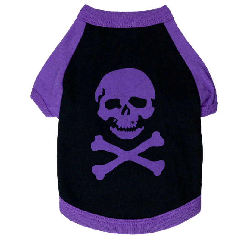 Футболка свитшот для собак рубашка реглан летняя одежда крутой жилет с черепом и
