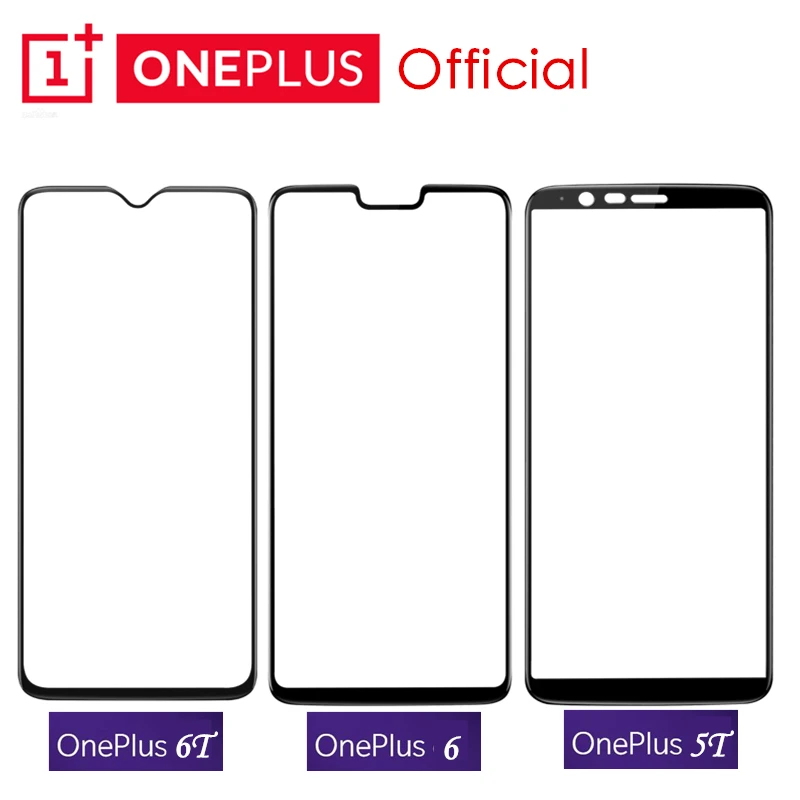 Официальный OnePlus 6T 3D Закаленное стекло протектор экрана Оригинал One Plus 5T черное