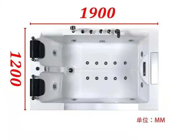 High quality glass bathroom Acrylic Whirlpool Massage Bathtub with TV |