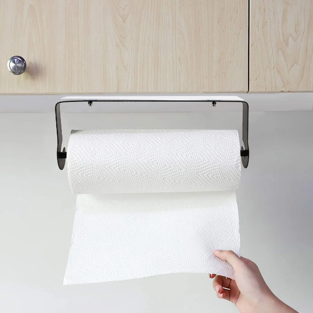 Kitchen Self-adhesive Roll Paper Holder Towel Storage Rack Tissue Hanger Cabinet Hanging Shelf Bathroom toilet paper holder | Дом и сад