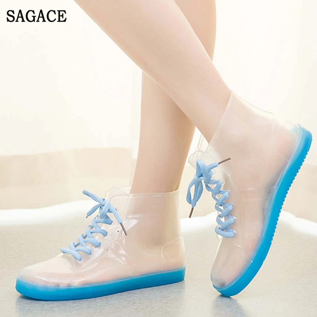 SAGACE однотонные непромокаемые сапоги из ПВХ для женщин и девушек повседневные