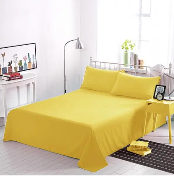 2.0 м Чистый цвет школьном общежитии 3 шт. без каблука Простыни комплект 100% хлопок