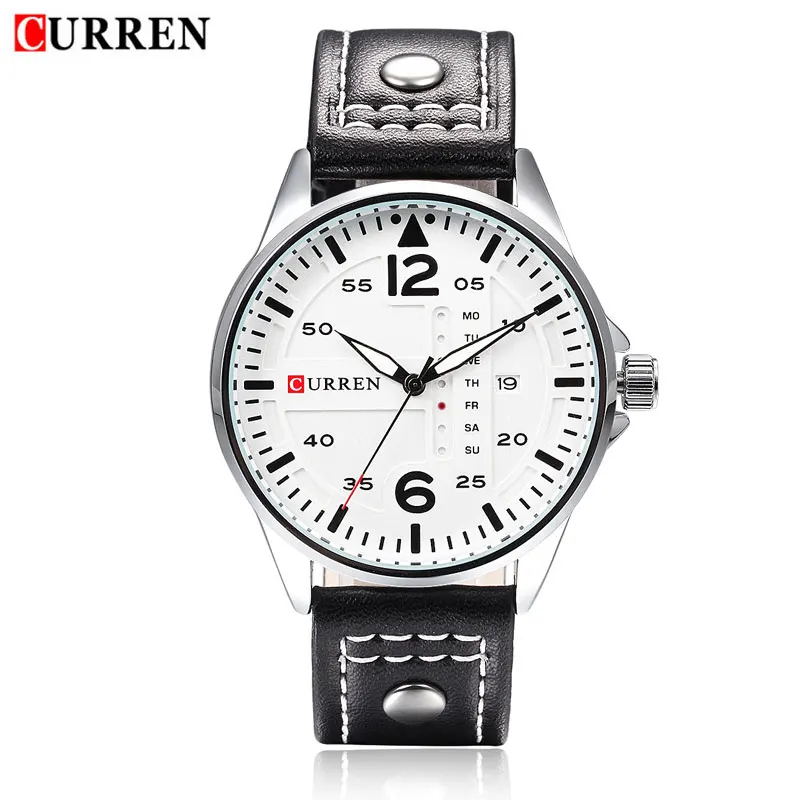 Роскошный бренд CURREN Relogio Masculino ДАТА кожа повседневные часы для мужчин спортивные