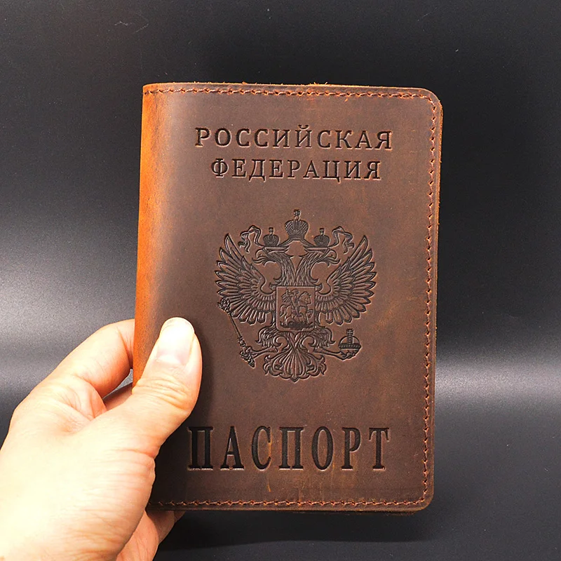 Обложка для паспорта России, черный, для мужчин, чехол для паспорта, путешествий, винтажная Обложка для паспорта, роскошные обложки ручной работы для паспорта
