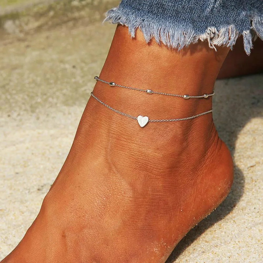 Модный ножной браслет золотого и серебряного цвета на ногах 2019 новая модная