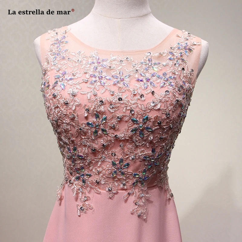 La estrella de mar vestido madrinha2021 Новый Черпак кружевное платье с кристаллами А силуэтом