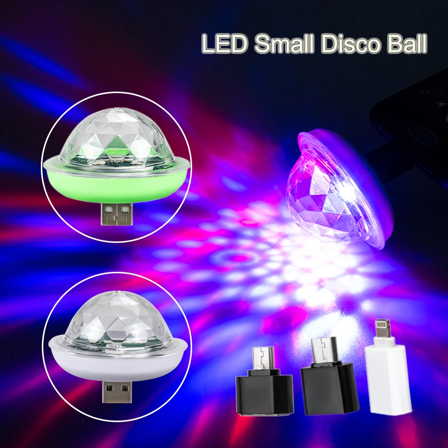 Миниатюрный диско шар с USB волшебный сценический эффект красочное освещение для