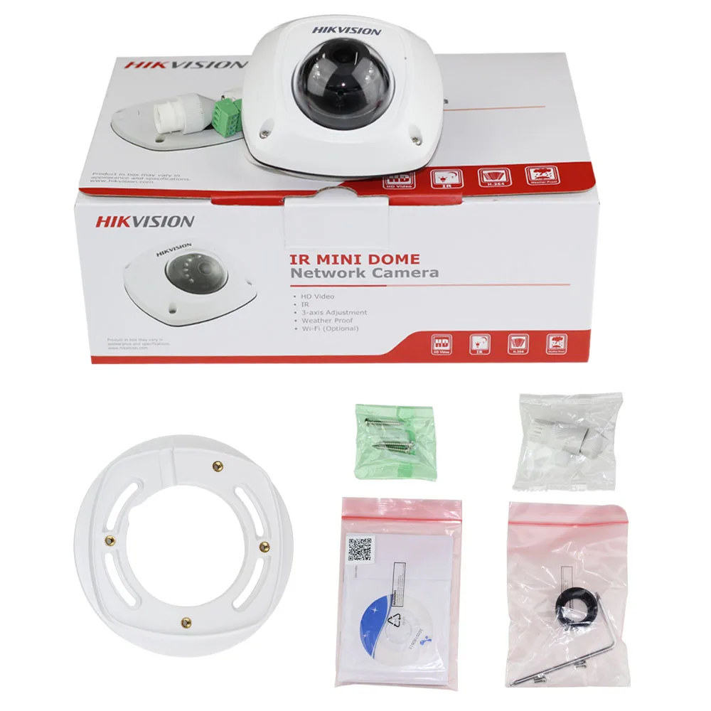 Hikvision 4MP 2,8/4 мм с фиксированным объективом WDR купольная сетевая POE ip-камера с защитой от атмосферных воздействий IP67 H.264+ ночное видение ИК 10 м DS-2CD2542FWD-IS