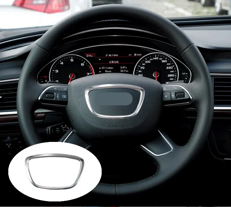 D Silver Автомобильный руль, декоративное металлическое кольцо, наклейка для Audi A3 A4 Q3 Q5 A6 A8 Q7, авто интерьерная наклейка, наклейка, s серебряные кольца - Название цвета: D Silver