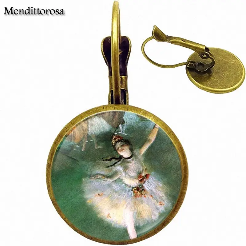 Серьги клипсы Degas Prima Paris для девочек бронзовые/Серебристые/золотистые|drop